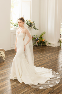 Cathedral Bridal Veil With 3D Flowers (#AMIE) - Dream Dresses by P.M.N.