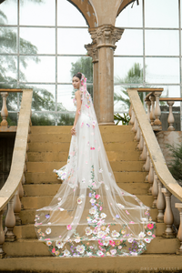 White Bridal Ao Dai | Modern Vietnamese Bridal Dress with Floral Lace (#AURELINA) - Dream Dresses by P.M.N.