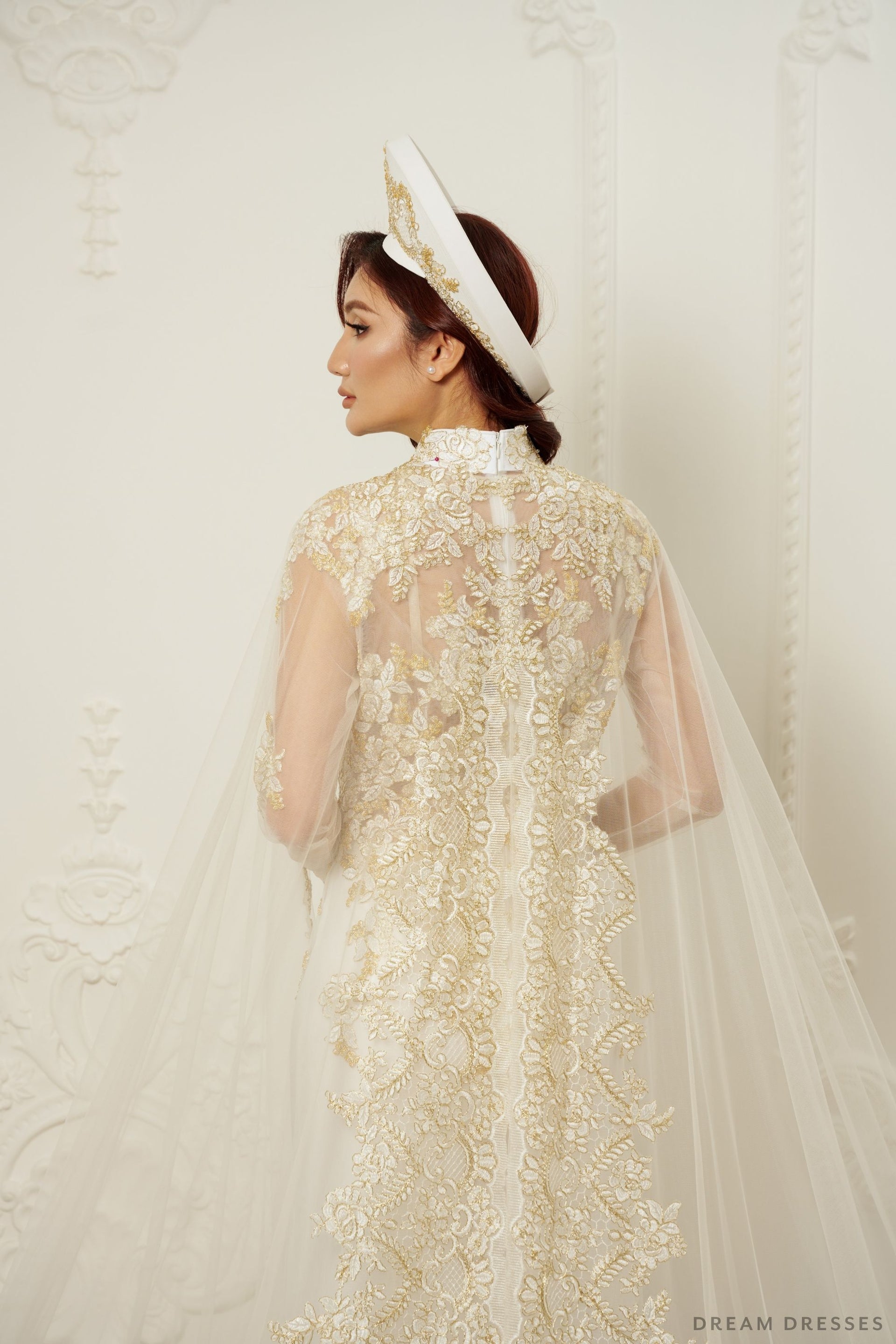 Ao Dai OverCoat | Traditional Vietnamese Bridal OverCoat (#DANDAN) - Dream Dresses by P.M.N.