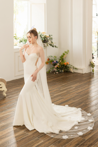 Cathedral Bridal Veil With 3D Flowers (#AMIE) - Dream Dresses by P.M.N.