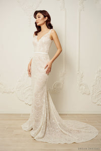 Mermaid Wedding Dress with Beaded Couture Lace (#ARABELLA) - Dream Dresses by P.M.N.