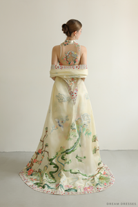 Cheongsam-Inspired Ao Dai Detachable Cape | Vietnamese Bridal Dress Cape (#KOSHY) - Dream Dresses by P.M.N.