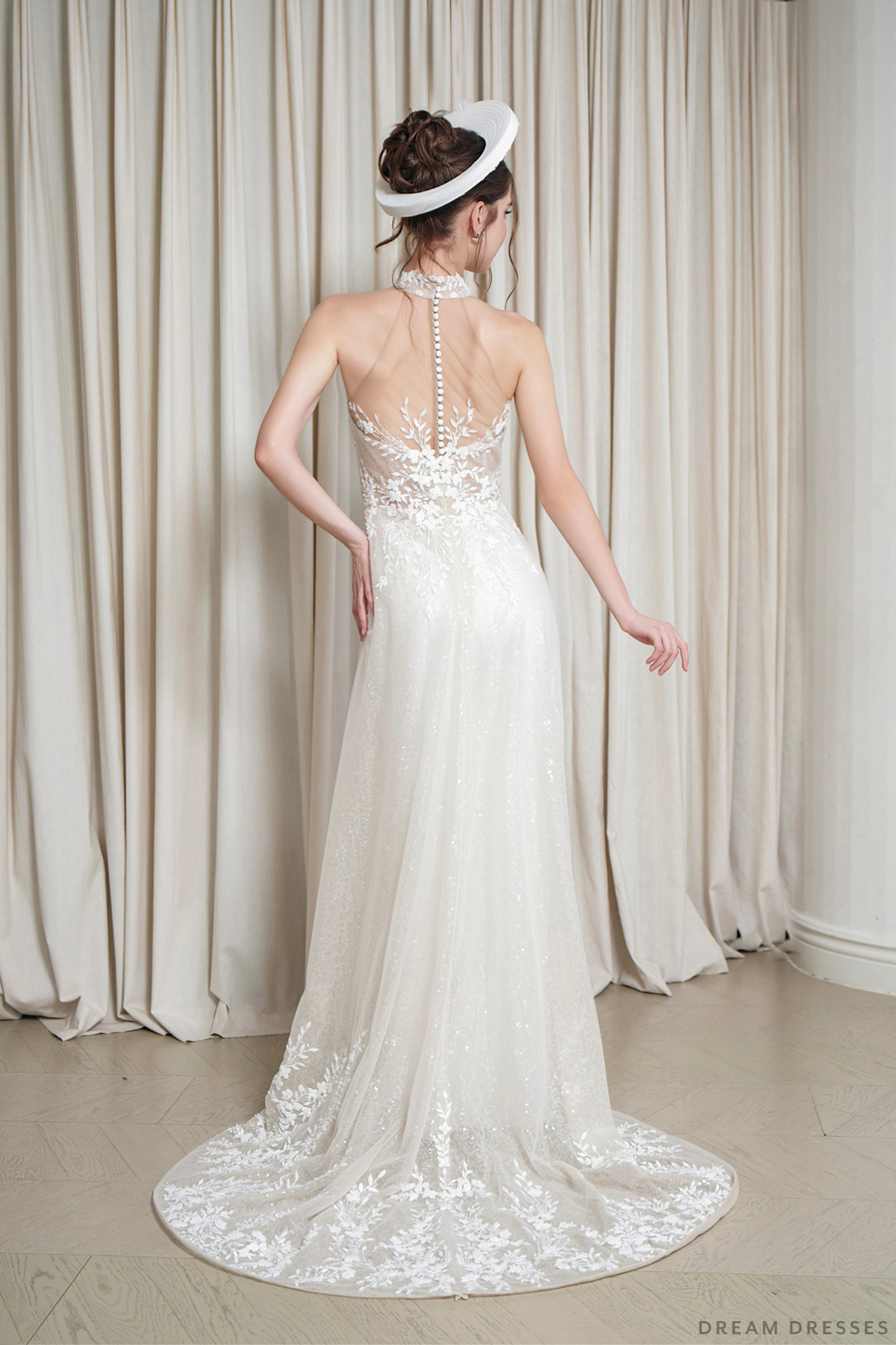 White Bridal Ao Dai | Vietnamese Modern Bridal Dress (#ALINE) - Dream Dresses by P.M.N.