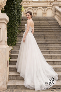 Drop Waist Lace Wedding Dress (#ATELIER) - Dream Dresses by P.M.N.