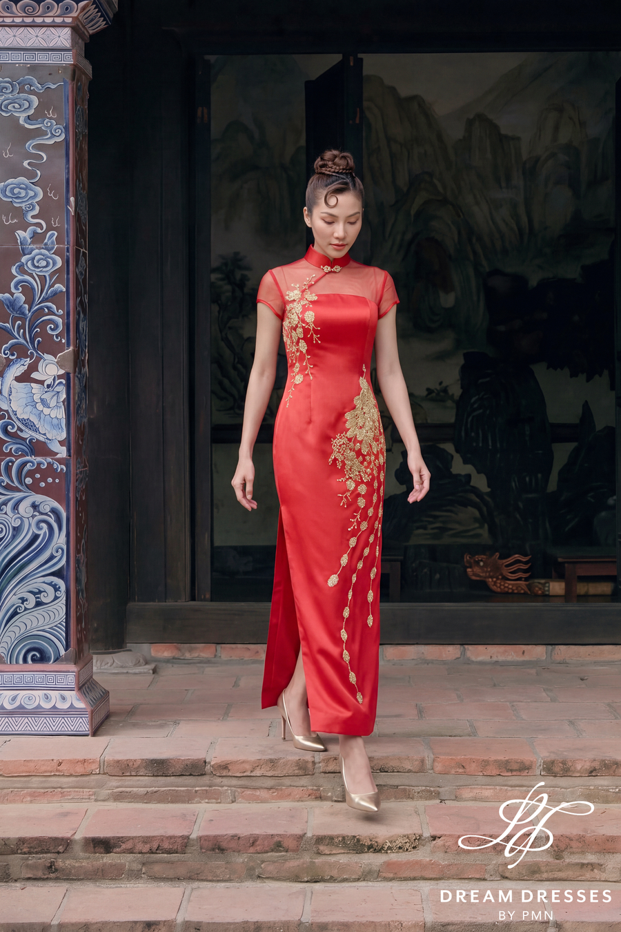 Red Chinese Qipao Wedding Dress (#ZHENYU) - Dream Dresses by P.M.N.