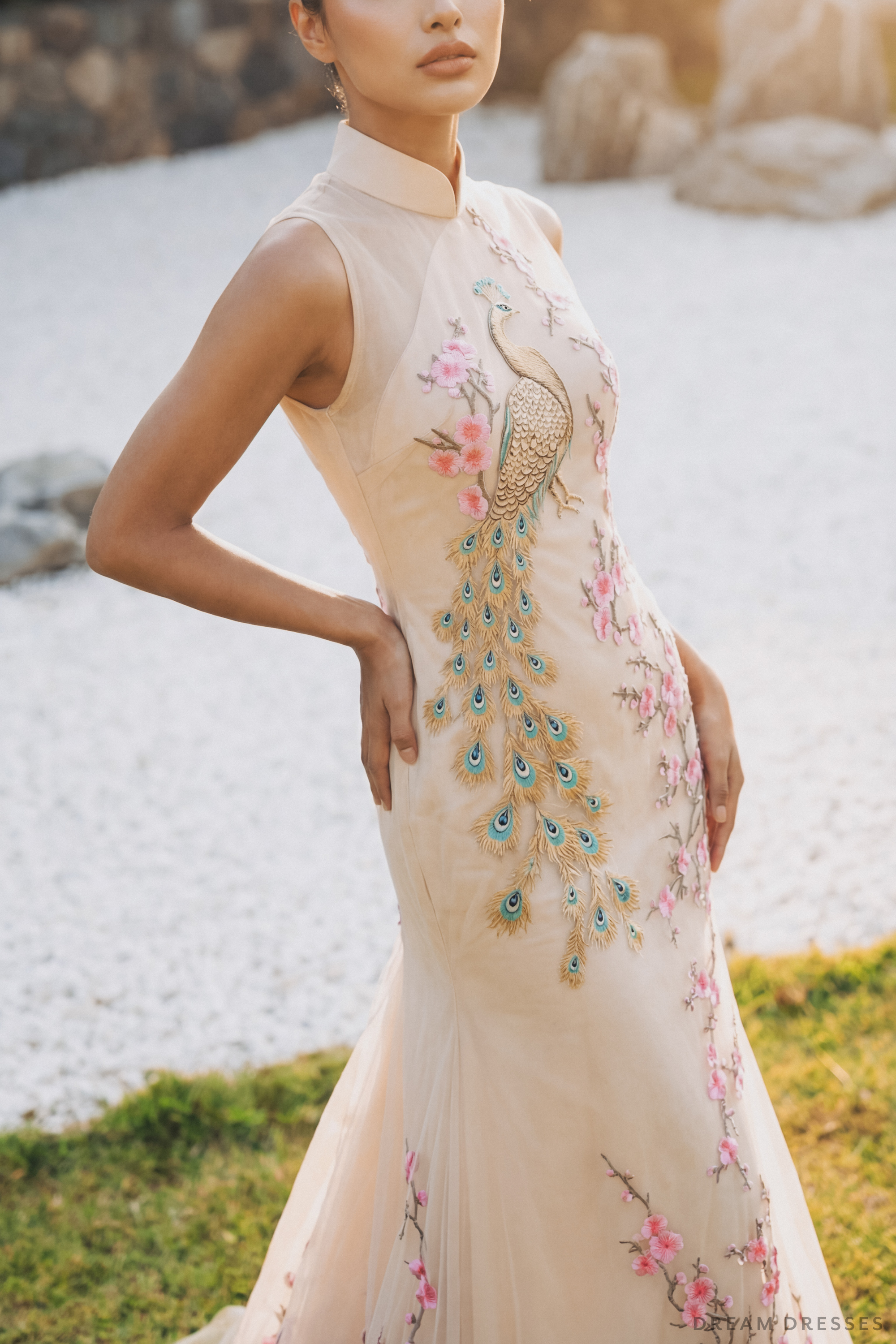 Bridal Cheongsam | Couture Lace Modern Cheongsam Bridal Dress (#XIAN)