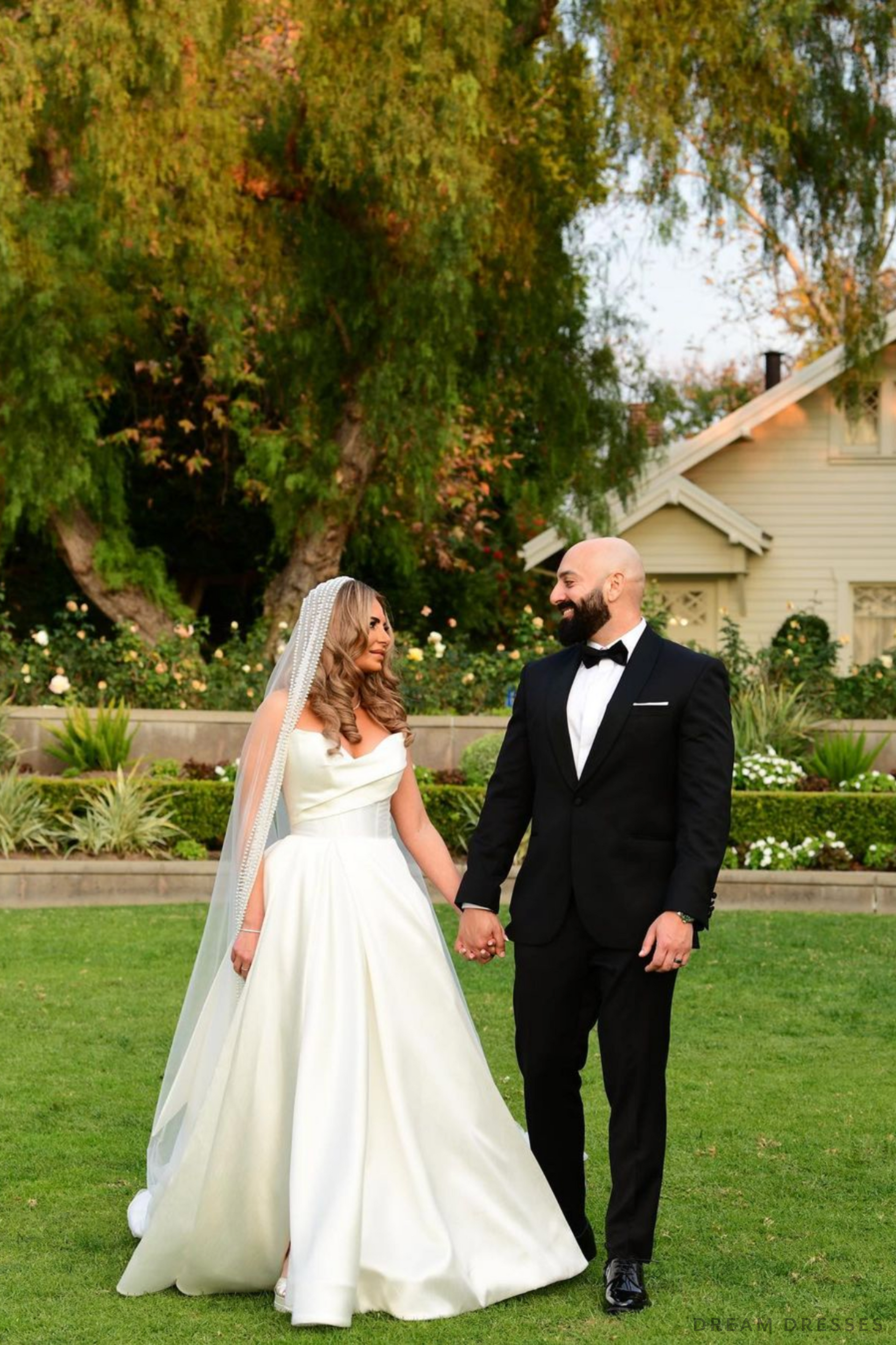 Cathedral Wedding Veil with Pearls (#QUEEN) - Dream Dresses by P.M.N.