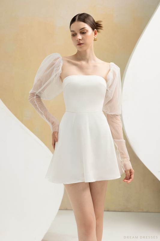 Tulle Detachable Bridal Sleeves (#AMY) - Dream Dresses by P.M.N.
