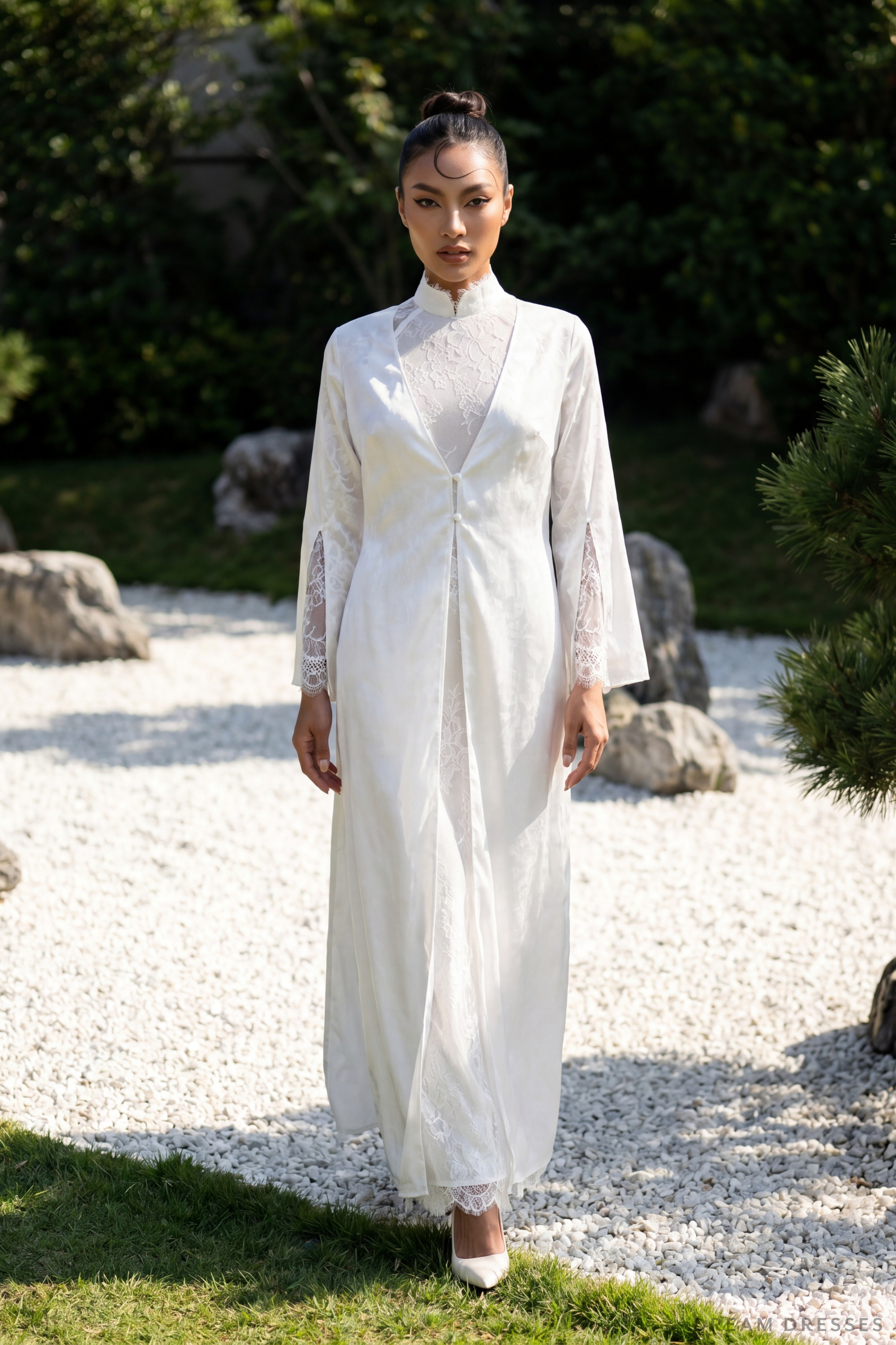 Ao Dai Overcoat | Vietnamese Bridal Cape (#ELYSIAN)