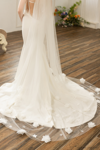 Cathedral Bridal Veil With 3D Flowers (#AMIE) - Dream Dresses by P.M.N.