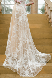 White Bridal Ao Dai | Modern Vietnamese Bridal Dress with Couture Lace (#ROSABELLA) - Dream Dresses by P.M.N.