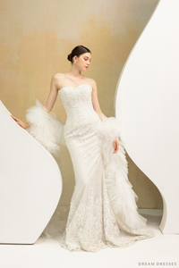 Ruffle Tulle Wedding Cape (#CERISE) - Dream Dresses by P.M.N.
