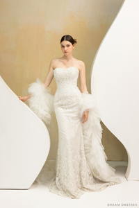 Ruffle Tulle Wedding Cape (#CERISE) - Dream Dresses by P.M.N.