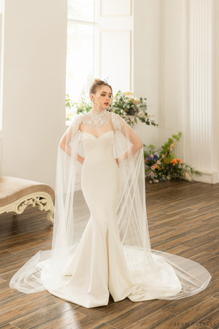 Couture Floral Lace Bridal Cape (#ELOSIA)