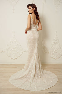 Mermaid Wedding Dress with Beaded Couture Lace (#ARABELLA) - Dream Dresses by P.M.N.