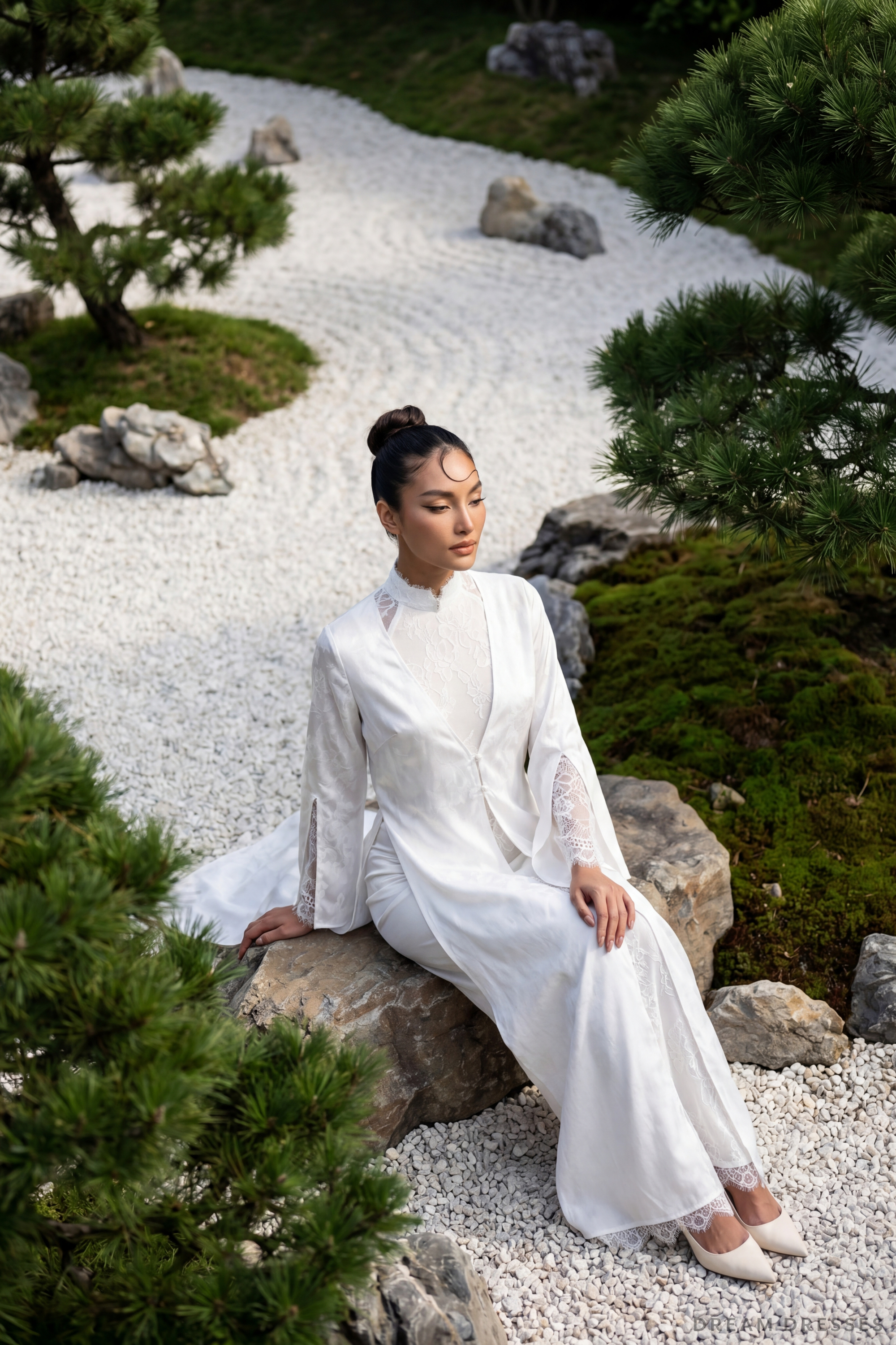 Ao Dai Overcoat | Vietnamese Bridal Cape (#ELYSIAN)
