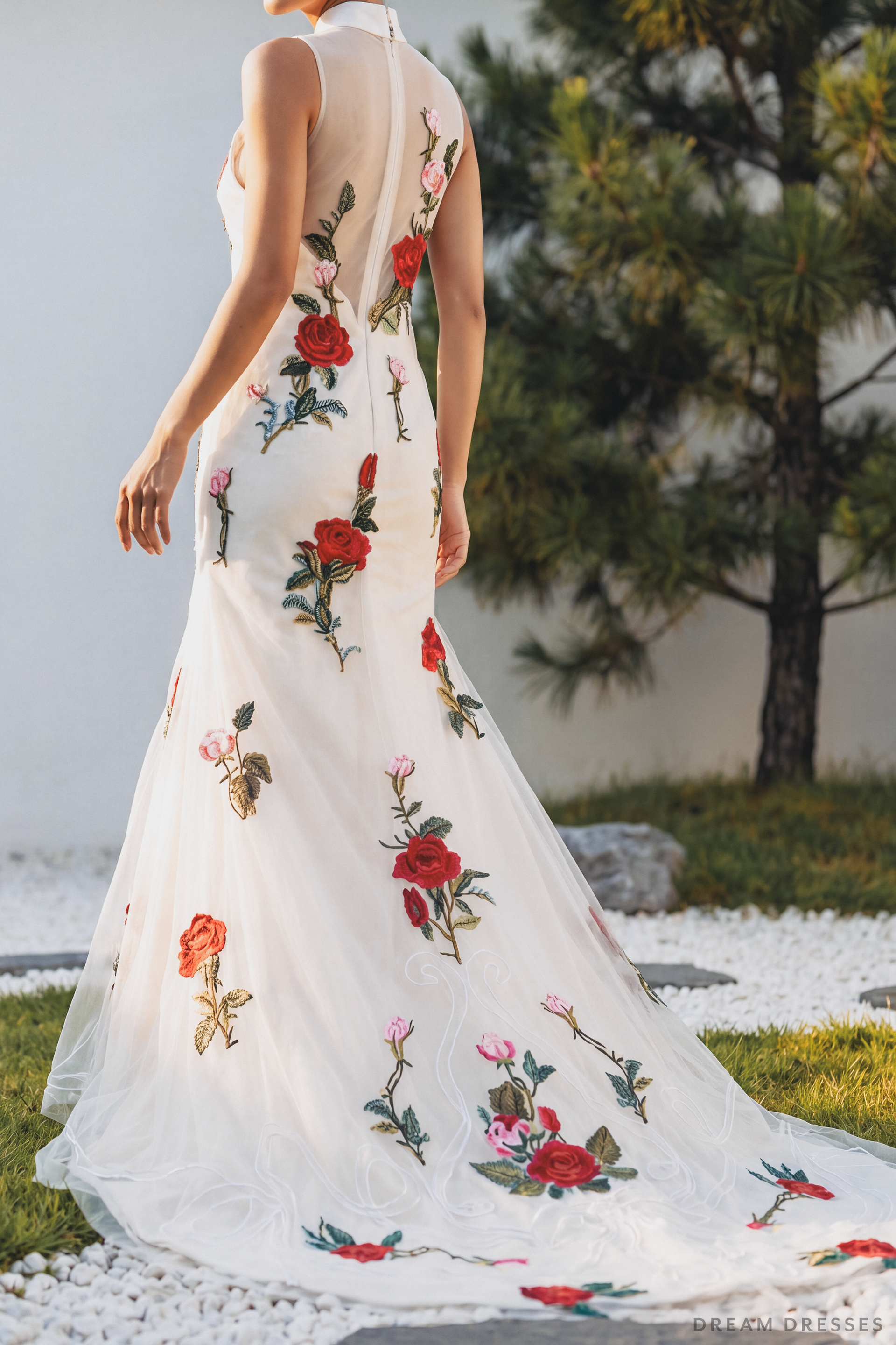 White Bridal Cheongsam | Modern Cheongsam Bridal Dress (#ROSIA) - Dream Dresses by P.M.N.
