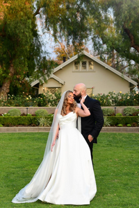 Cathedral Wedding Veil with Pearls (#QUEEN) - Dream Dresses by P.M.N.