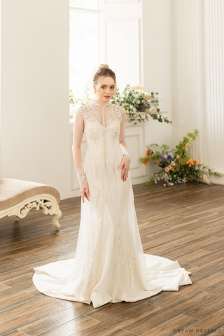 Long Sleeves Bridal Cape with Couture Lace (#SOPHIE)