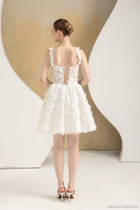 Mini Couture Dress with 3D Floral Lace (#VAVI) - Dream Dresses by P.M.N.