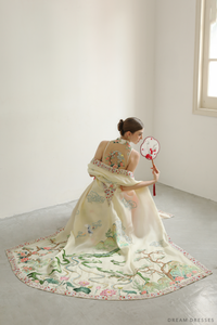 Cheongsam-Inspired Ao Dai Detachable Cape | Vietnamese Bridal Dress Cape (#KOSHY) - Dream Dresses by P.M.N.