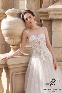 Drop Waist Lace Wedding Dress (#ATELIER) - Dream Dresses by P.M.N.
