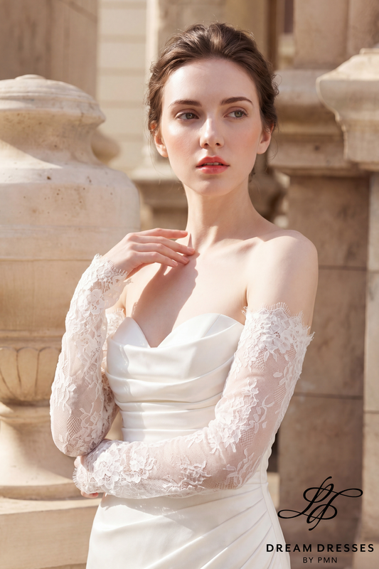 Detachable Lace Bridal Sleeves (#MUSE) - Dream Dresses by P.M.N.