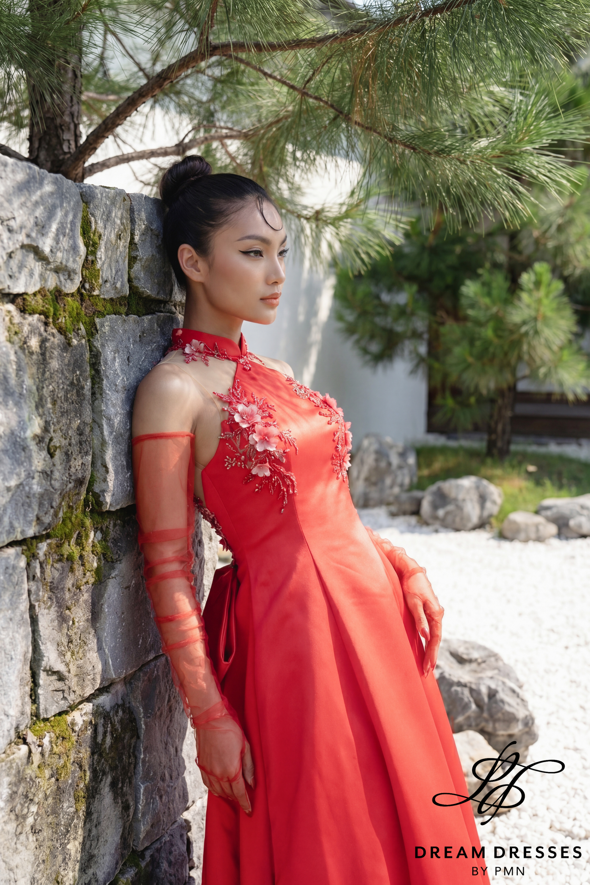 Red Modern Cheongsam Bridal Dress (#FANG)