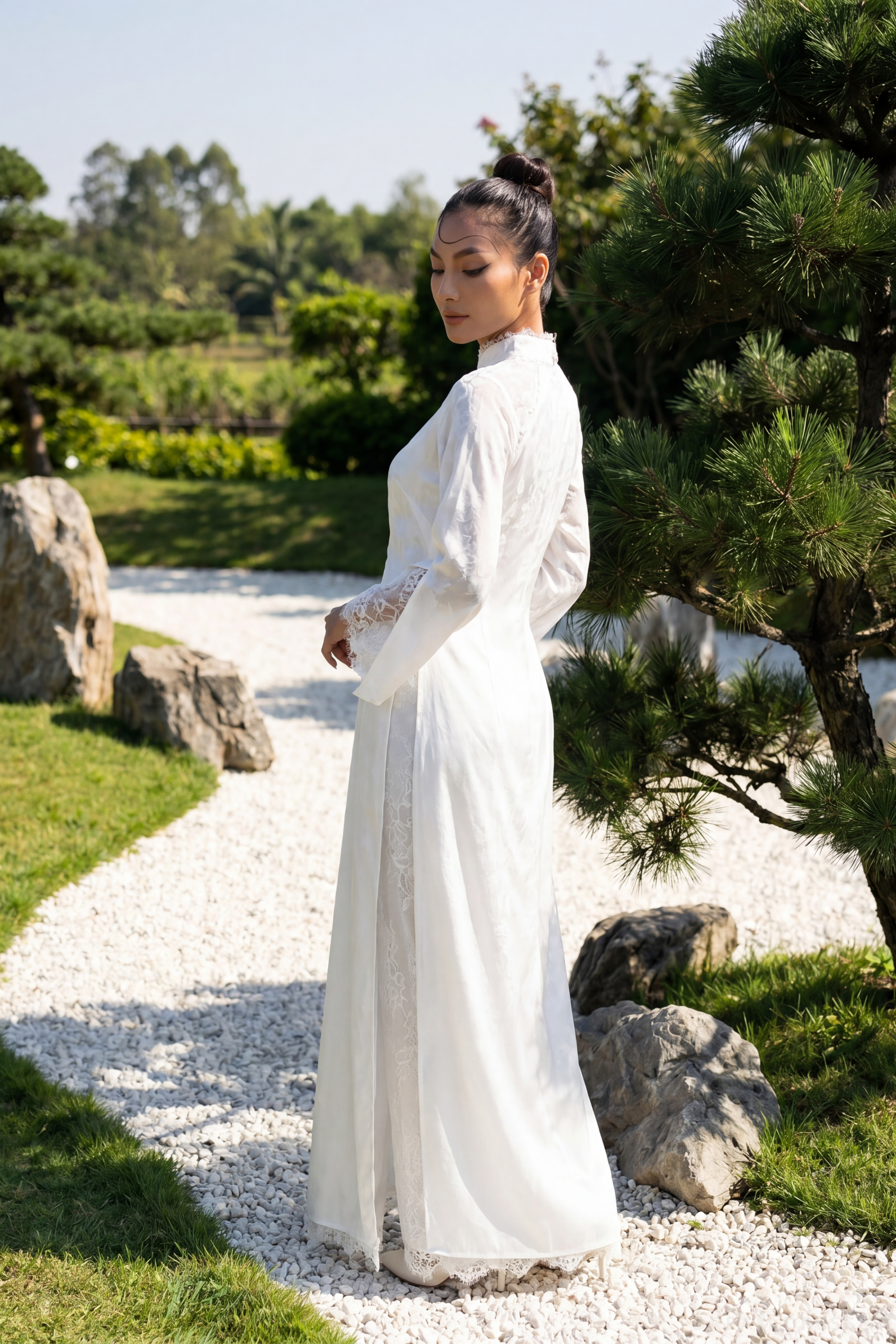 Ao Dai Overcoat | Vietnamese Bridal Cape (#ELYSIAN)