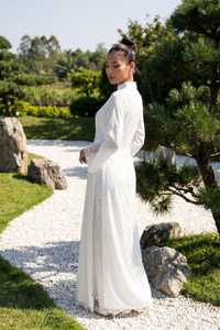 Ao Dai Overcoat | Vietnamese Bridal Cape (#ELYSIAN) - Dream Dresses by P.M.N.