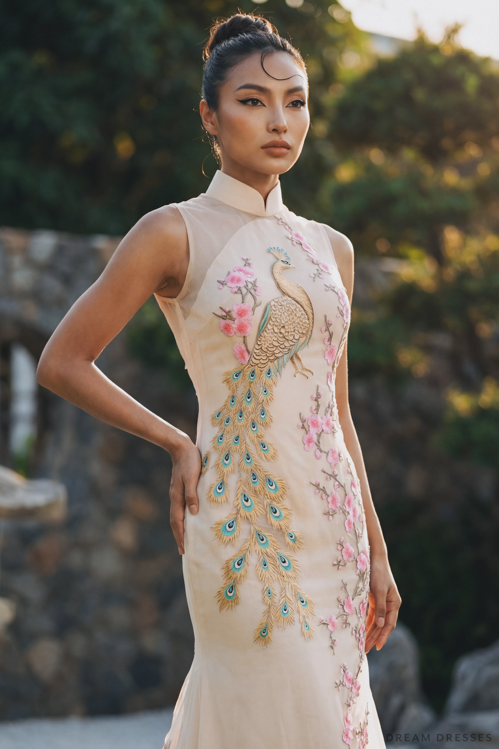 Bridal Cheongsam | Couture Lace Modern Cheongsam Bridal Dress (#XIAN)
