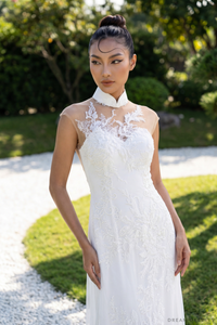 White Bridal Ao Dai | Modern Vietnamese Bridal Dress (#YING) - Dream Dresses by P.M.N.