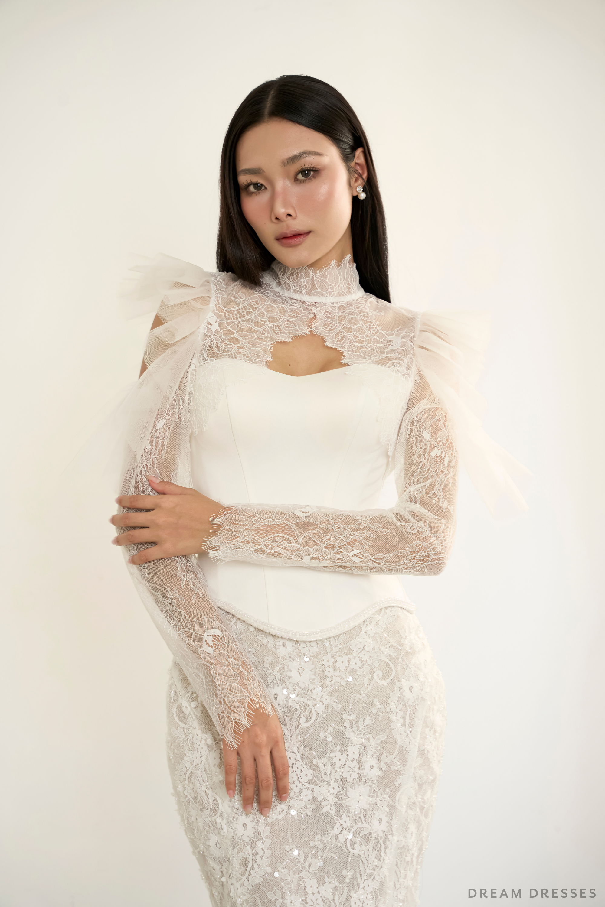 Chantilly Lace Bridal Dress Bolero (#NOIR)