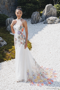 Modern Cheongsam-Inspired Bridal | Couture Lace Modern Cheongsam Bridal Dress (#YAO) - Dream Dresses by P.M.N.