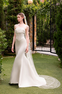 Chapel Veil with 3D Flowers (#MALENA) - Dream Dresses by P.M.N.