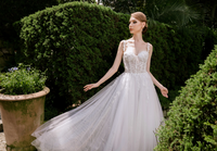 Embellished A-line Wedding Dress with Straps (#CHARLINE) - Dream Dresses by P.M.N.