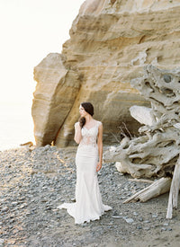 Sheath Lace Wedding Dress (Style #SS16314) - Dream Dresses by P.M.N
 - 3
