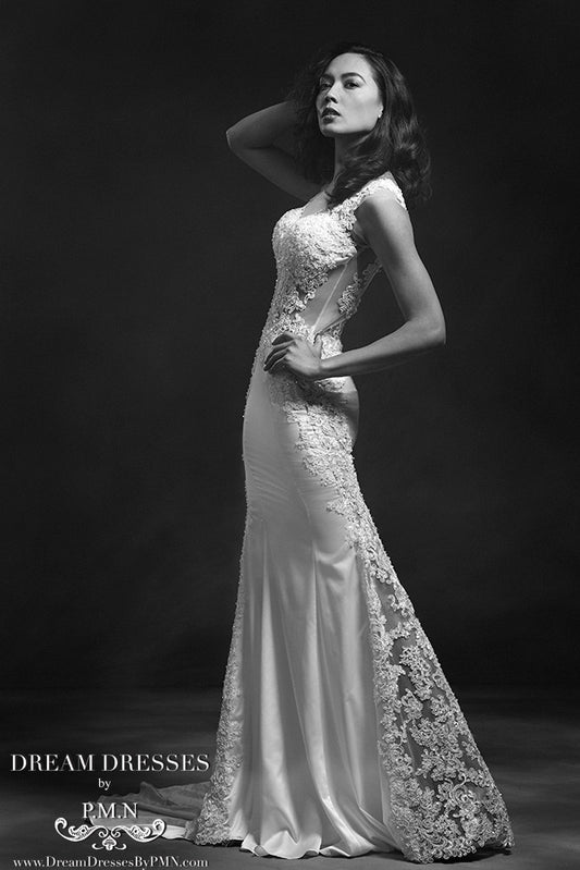 Sexy Sheath Lace Wedding Dress (Style #SS16314) - Dream Dresses by P.M.N
 - 1