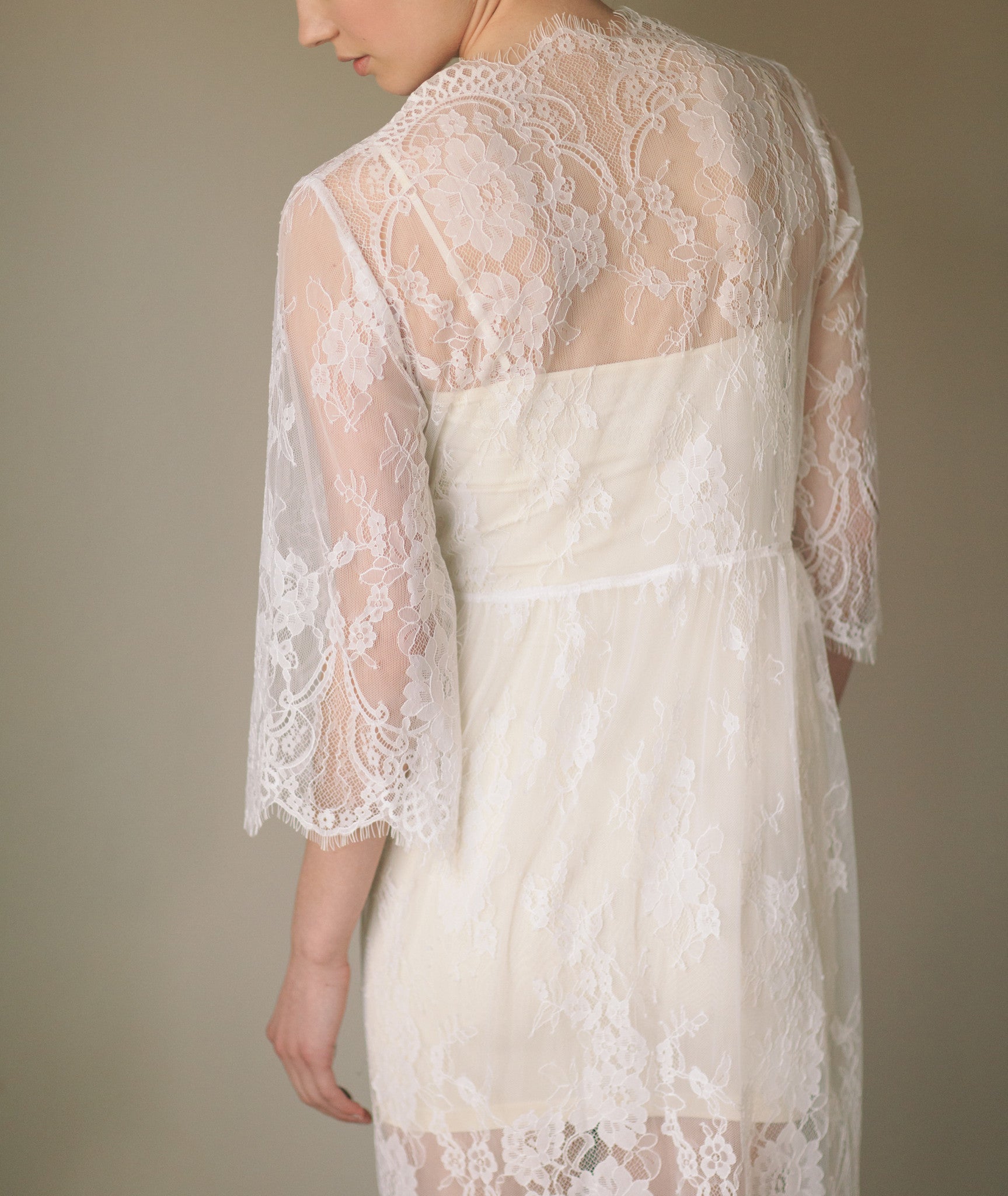 Bridal Lace Robe Kimono (#Isabella)