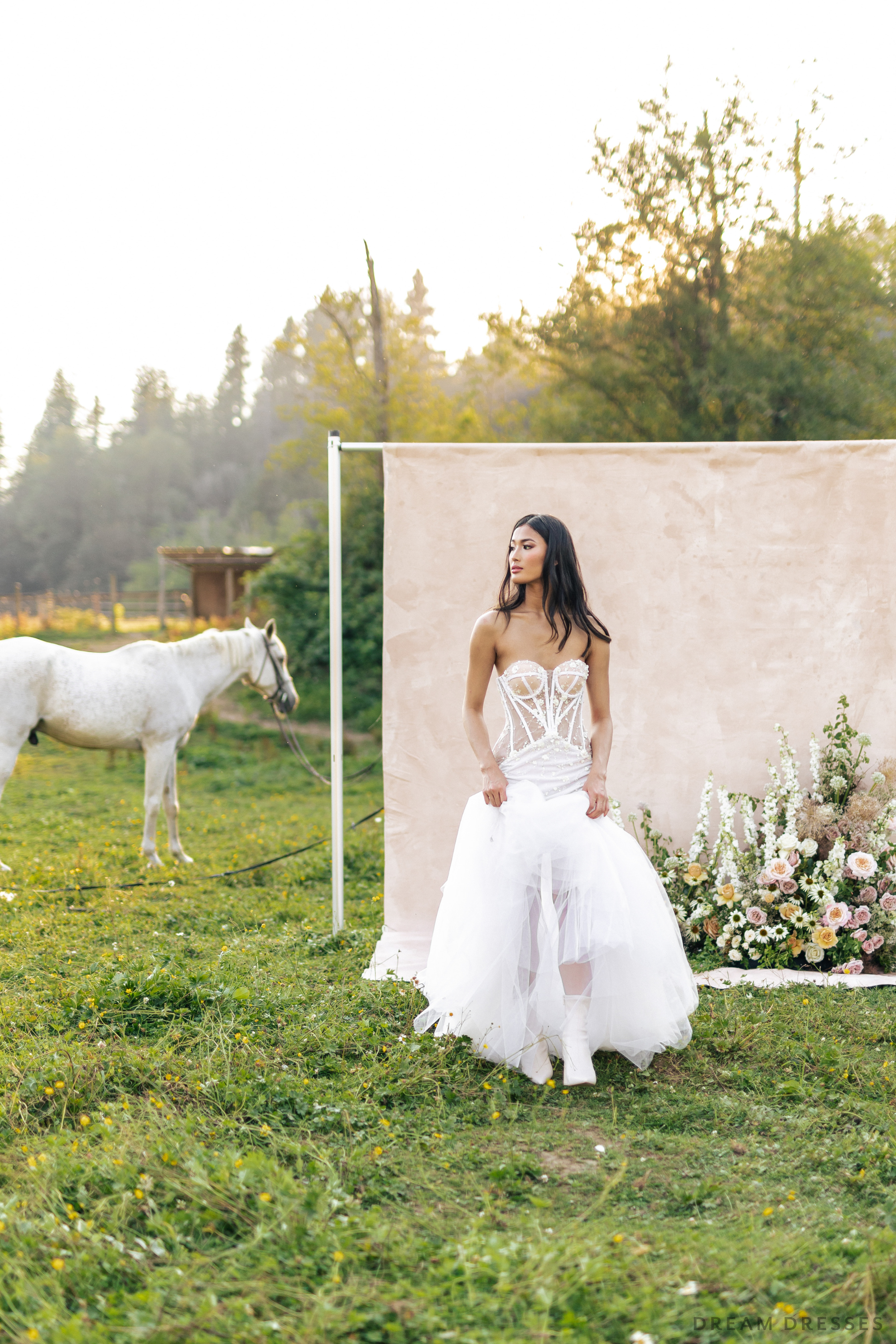 Mermaid Wedding Gown with Corset Bodice (#VELIA)