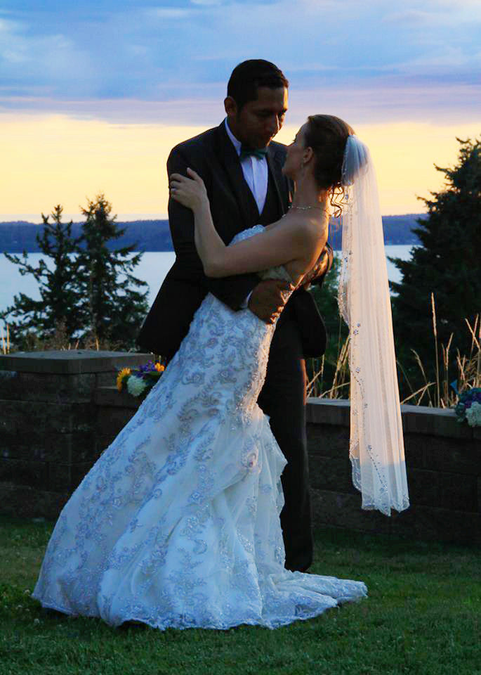 Hand Beaded Bridal Veil (#Deana)