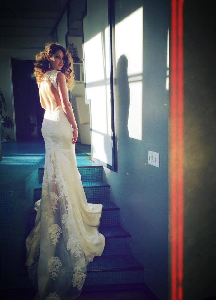 SAMPLE SALE/ Swarovski Beaded Lace Wedding Dress with Keyhole Back (Style #PB1945) - Dream Dresses by P.M.N
 - 6