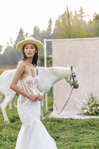 Mermaid Wedding Gown with Corset Bodice (#VELIA) - Dream Dresses by P.M.N.