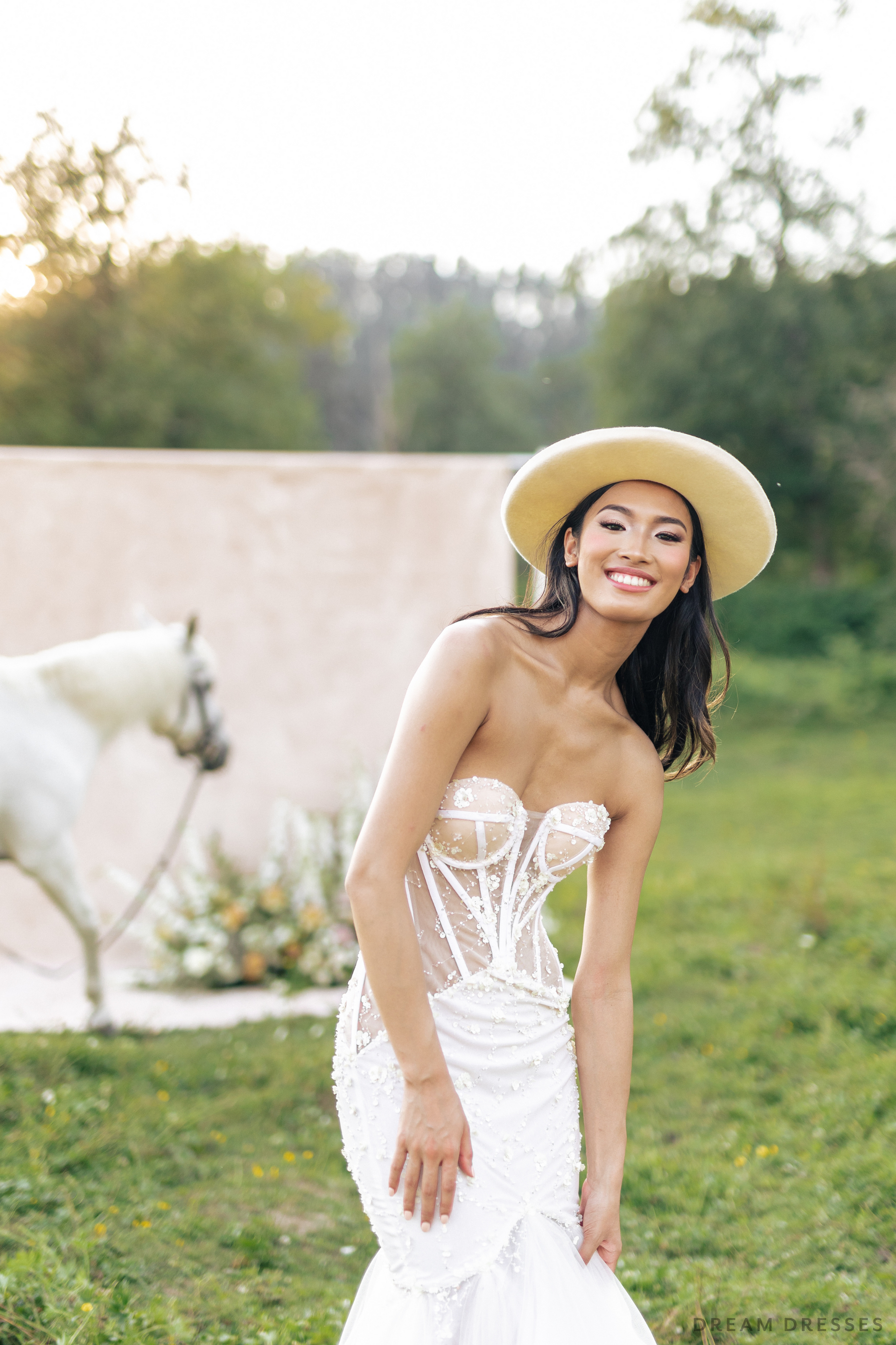 Mermaid Wedding Gown with Corset Bodice (#VELIA) - Dream Dresses by P.M.N.