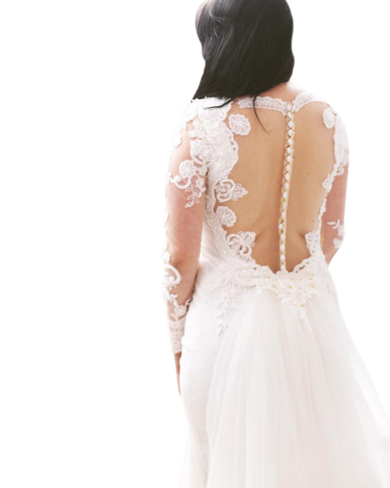 Illusion Neckline Wedding Dress (#Tessia)