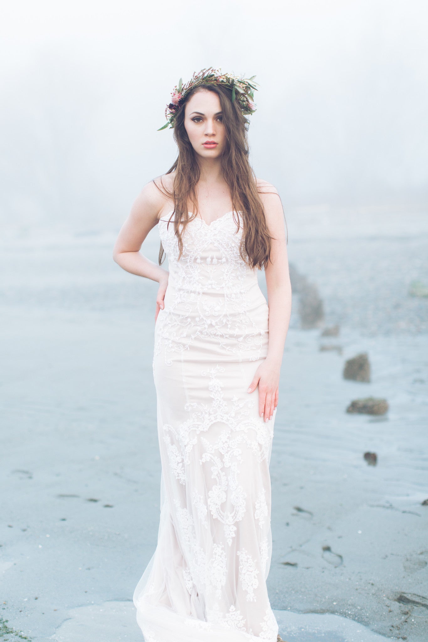 Custom Made Long Sleeve Beaded Lace Wedding Dress (Style # IngaLisa PB109) - Dream Dresses by P.M.N
 - 2