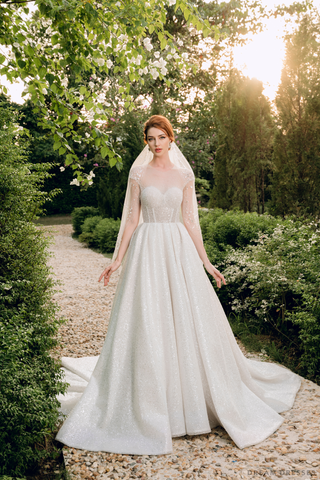 Royal Ballgown Wedding Dress with Crystal Embellishments (#CERIDWEN)