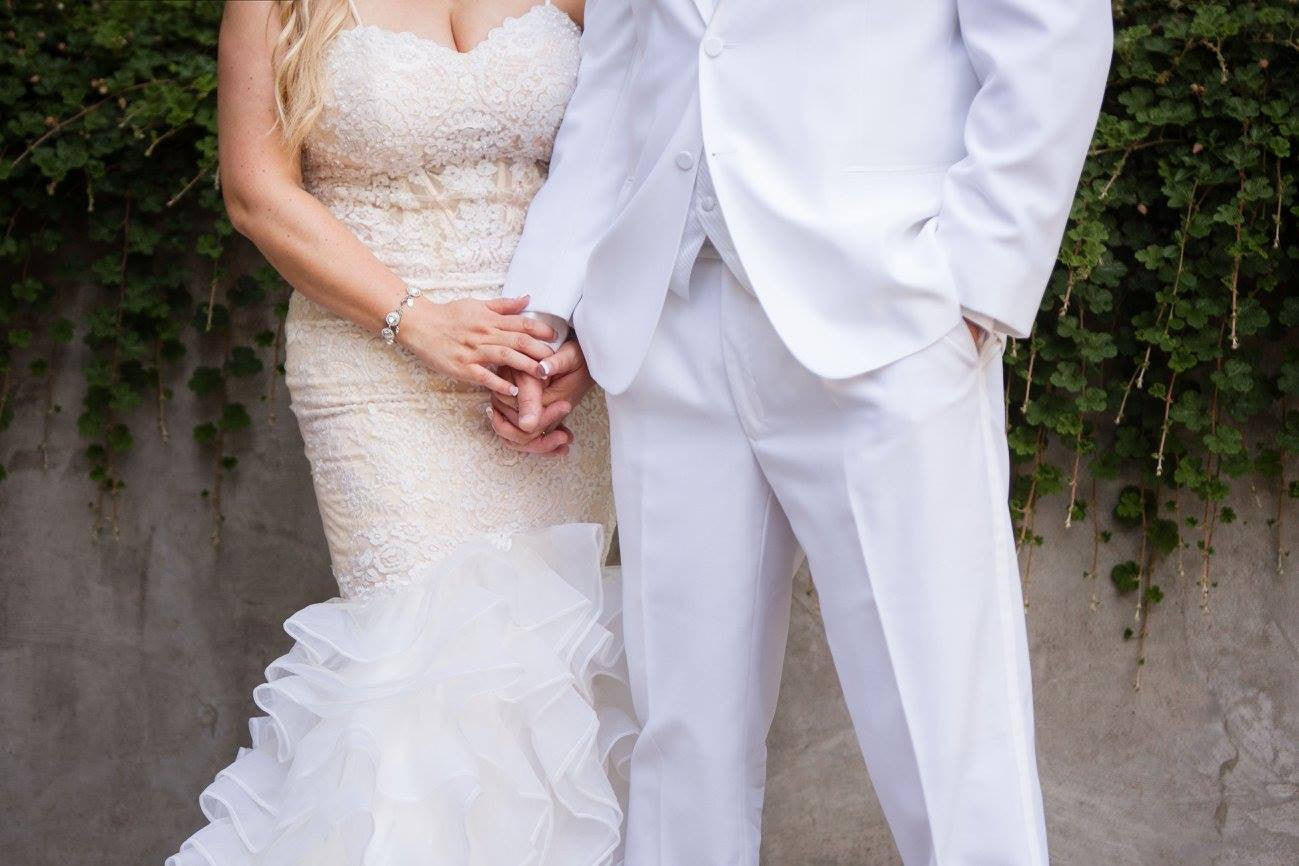 Blush Tiered Trumpet Wedding Dress (#Tisha) - Dream Dresses by P.M.N.