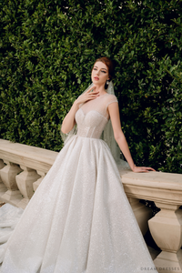 Royal Ballgown Wedding Dress with Crystal Embellishments (#CERIDWEN) - Dream Dresses by P.M.N.