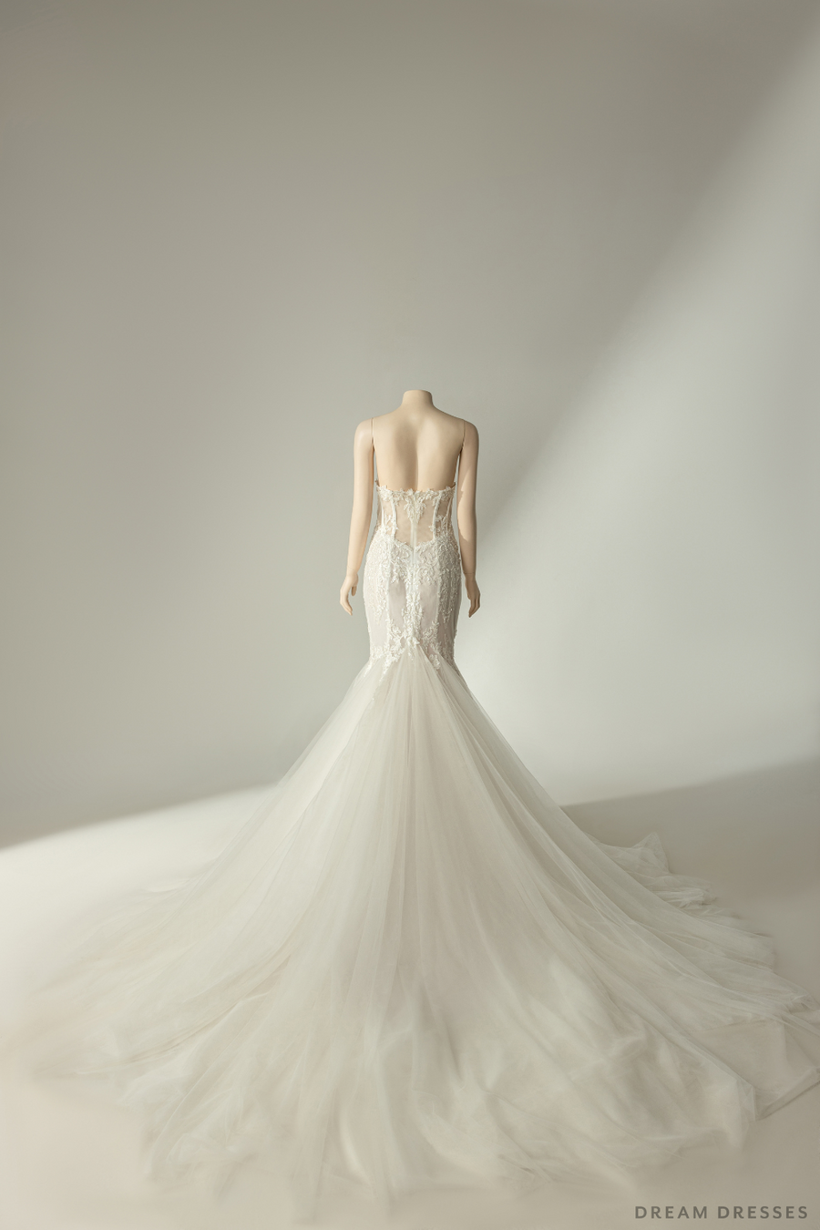 Couture Mermaid Wedding Dress with Sheer Back (#CALISTA) - Dream Dresses by P.M.N.